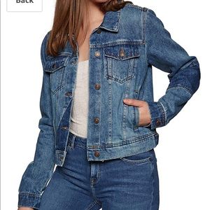 Free People Rumors cropped JEAN  jacket,